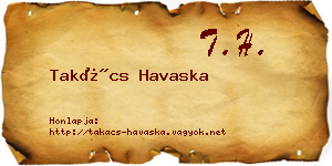 Takács Havaska névjegykártya